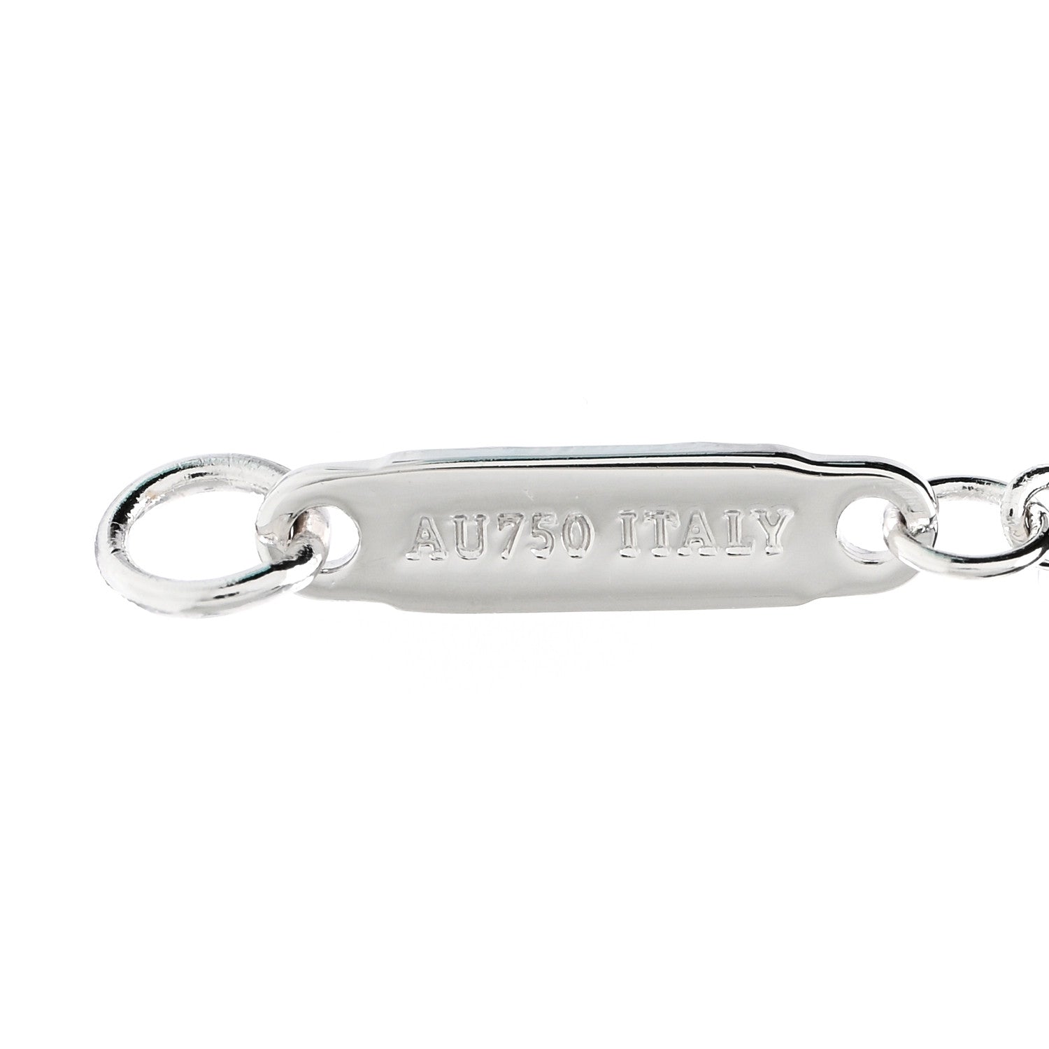 Tiffany 18K White Gold Diamond Tag Chain Bracelet 4 of 4