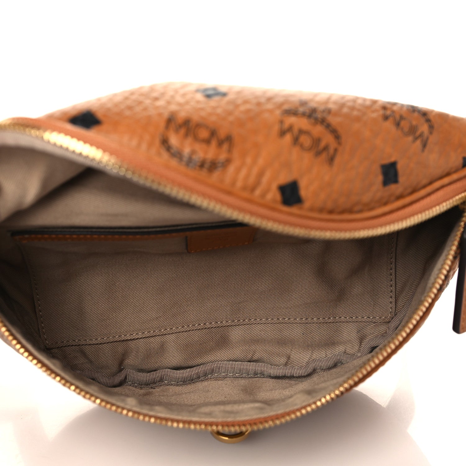 MCM Visetos Medium Fusten Belt Bag Cognac 5 of 8