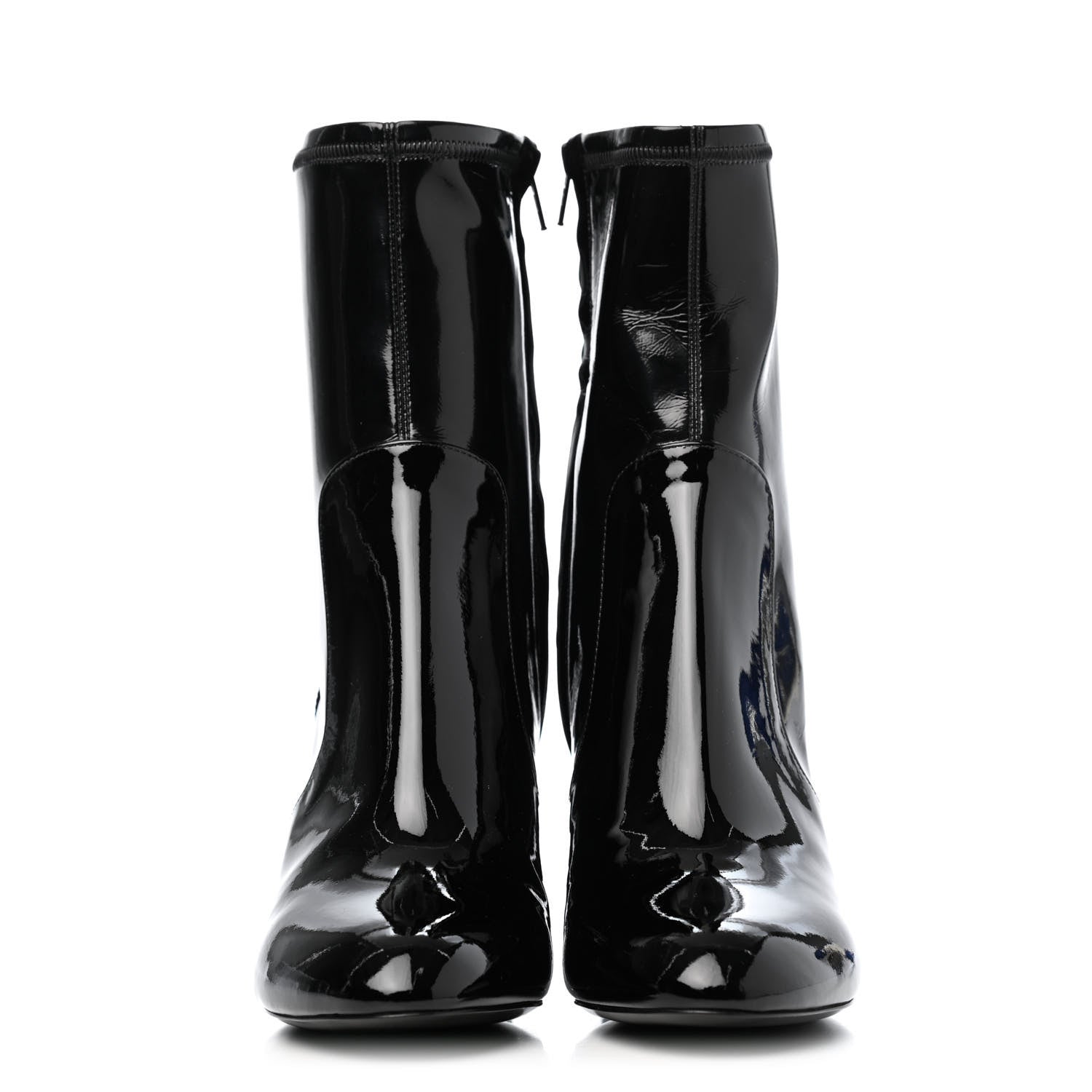 Louis Vuitton Patent Silhouette Ankle Boots 37.5 Black 2 of 4