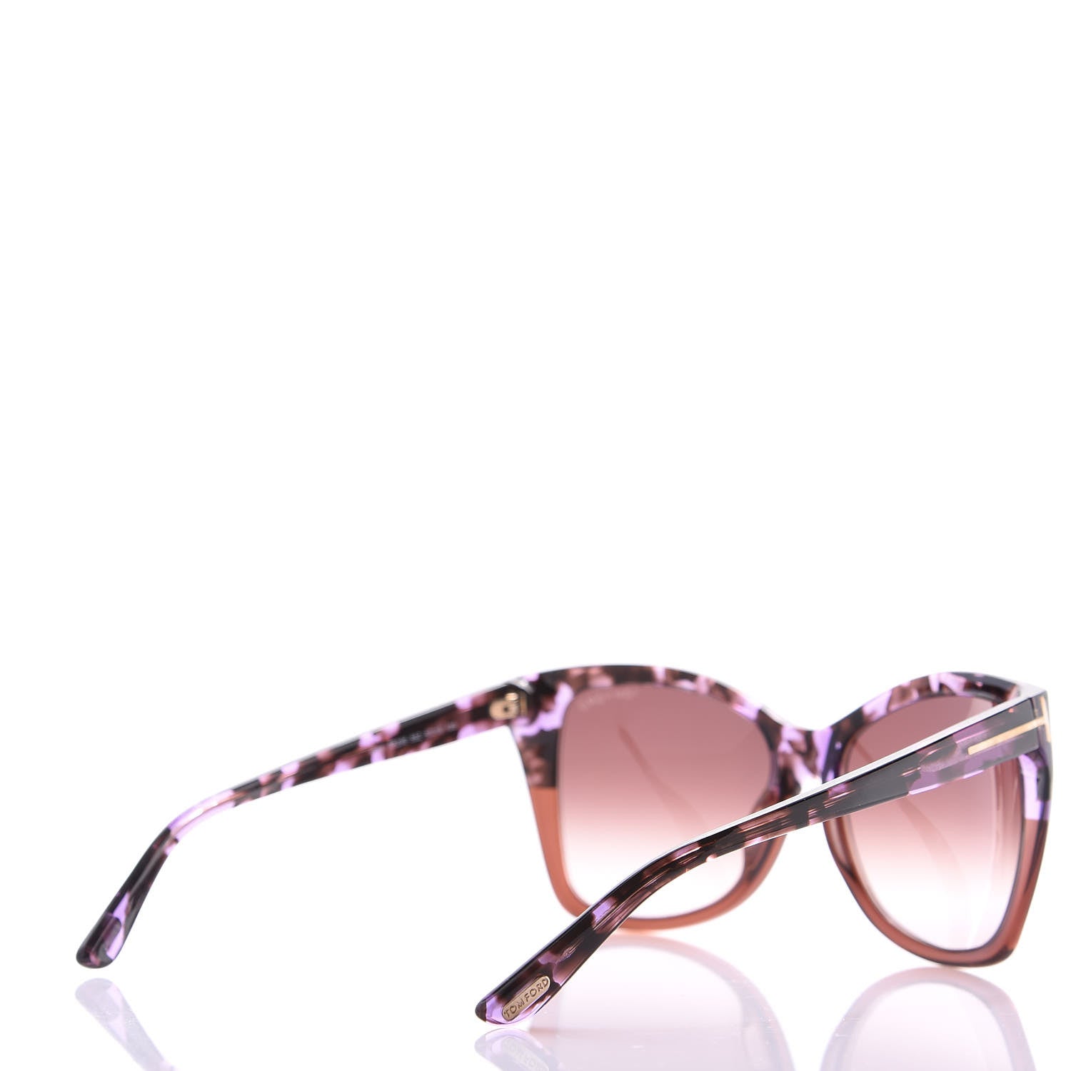 Tom Ford Carli Oversize Square Cateye Sunglasses TF295 Havana Purple 4 of 8