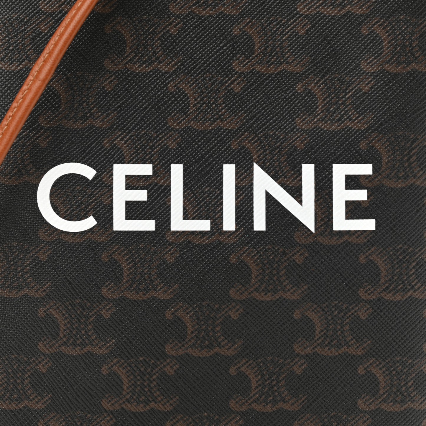 Triomphe Canvas Calfskin Mini Poche Bag Tan
