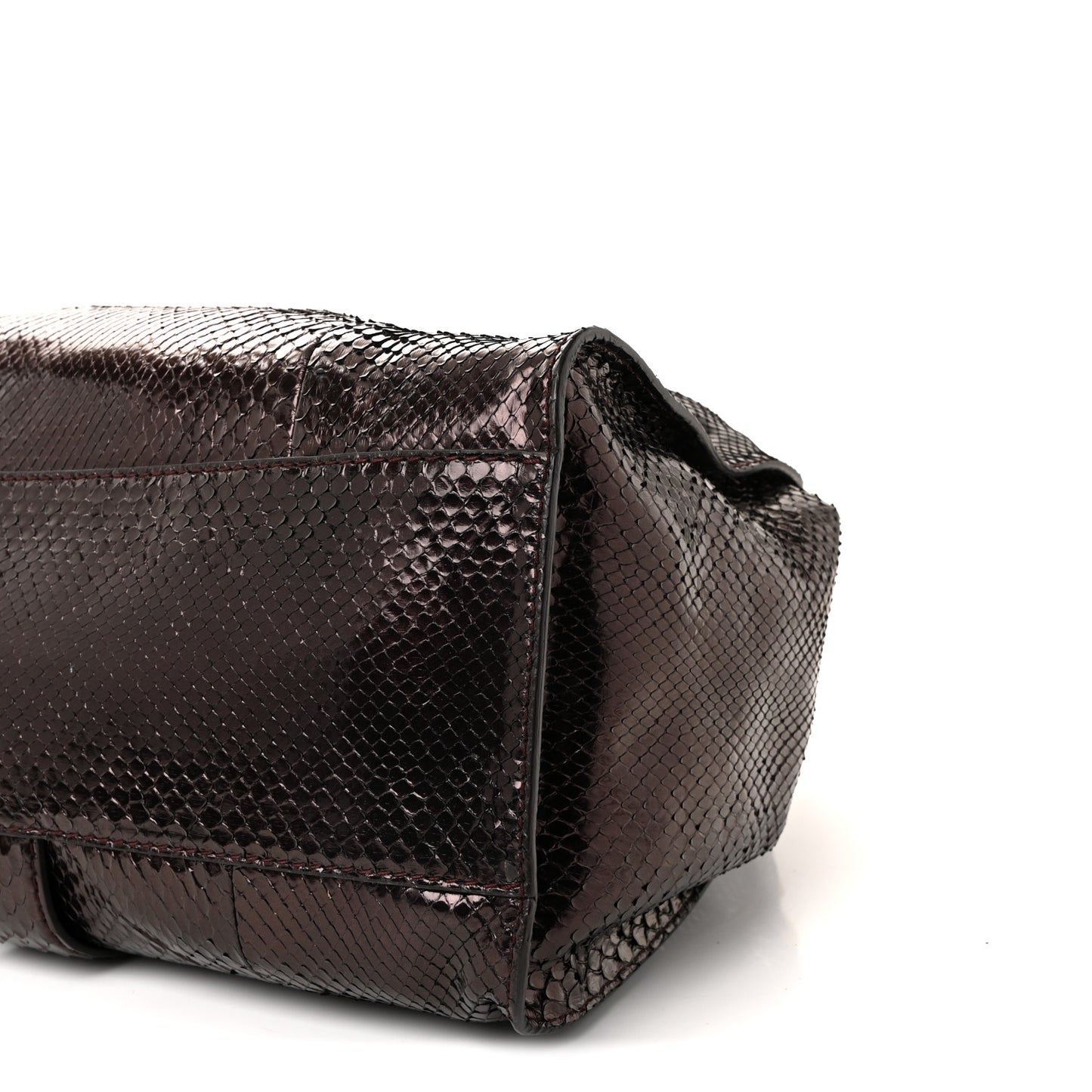 Snakeskin Medium Soft Stirrup Shoulder Bag Carminio Red