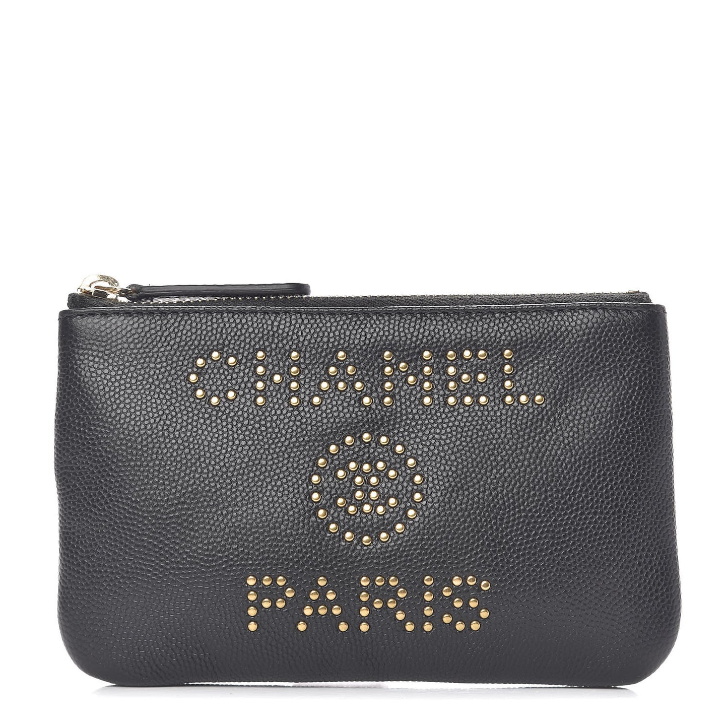 Caviar Studded Deauville Cosmetic Pouch Black