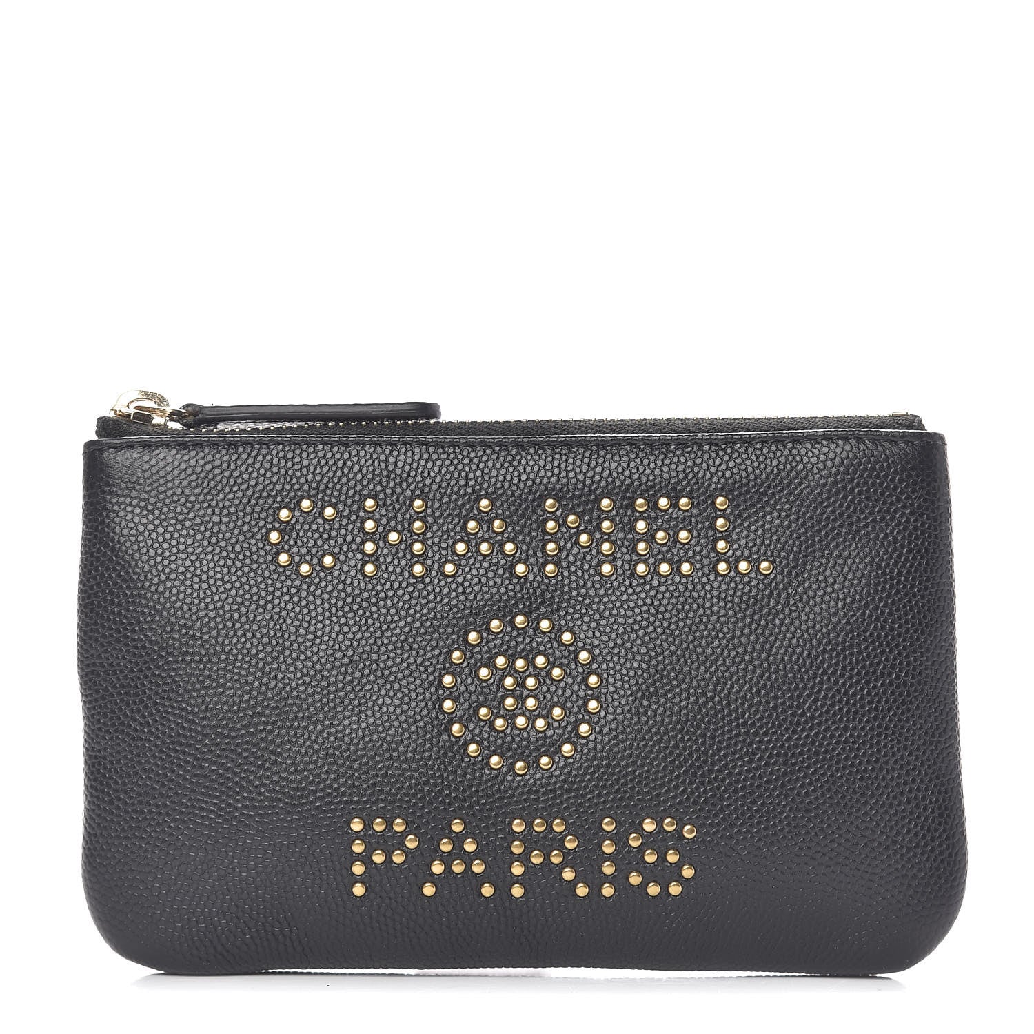 Chanel Caviar Studded Deauville Cosmetic Pouch Black 1 of 9