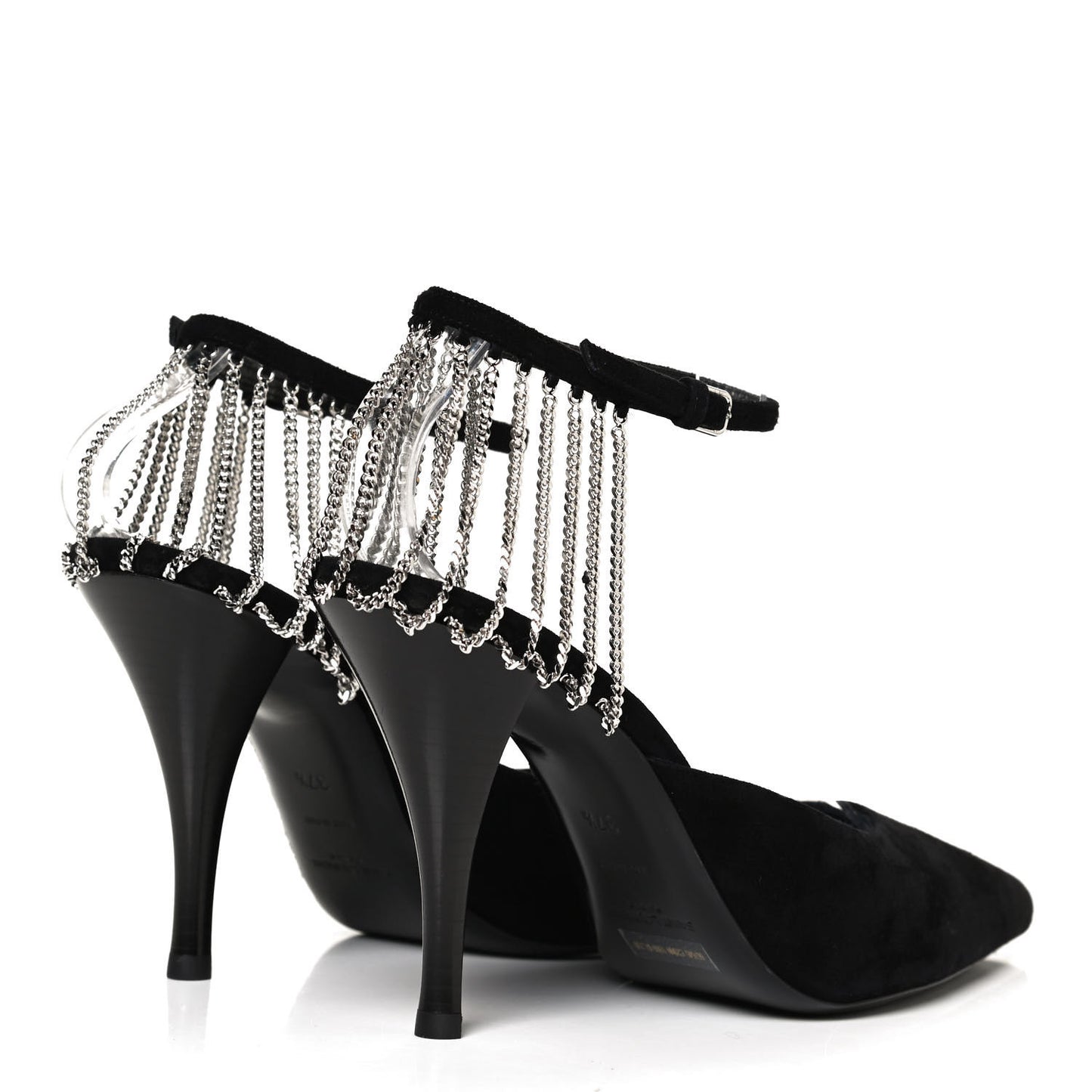 Suede Chain Trim Pumps 37.5 Black