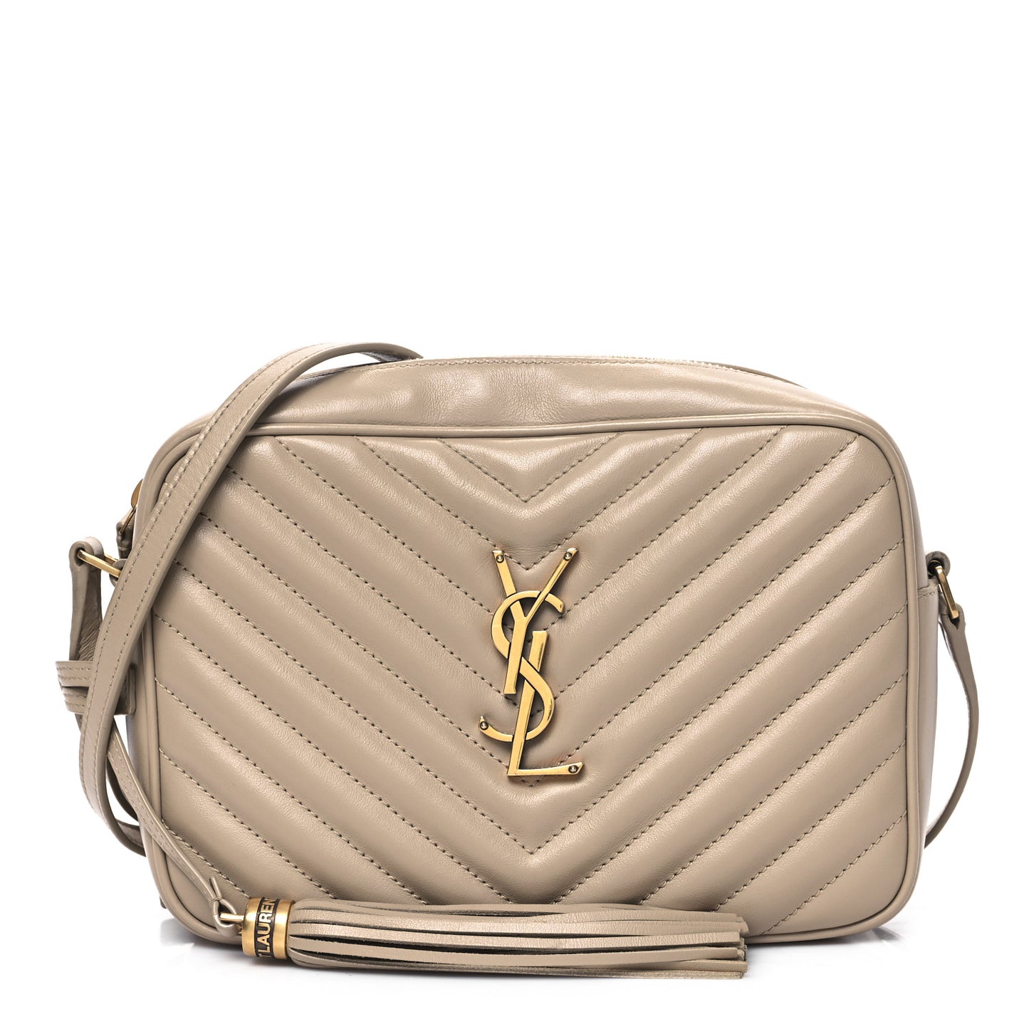 Calfskin Matelasse Monogram Lou Camera Bag Dark Beige