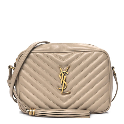 Saint Laurent Calfskin Matelasse Monogram Lou Camera Bag Dark Beige 1 of 11