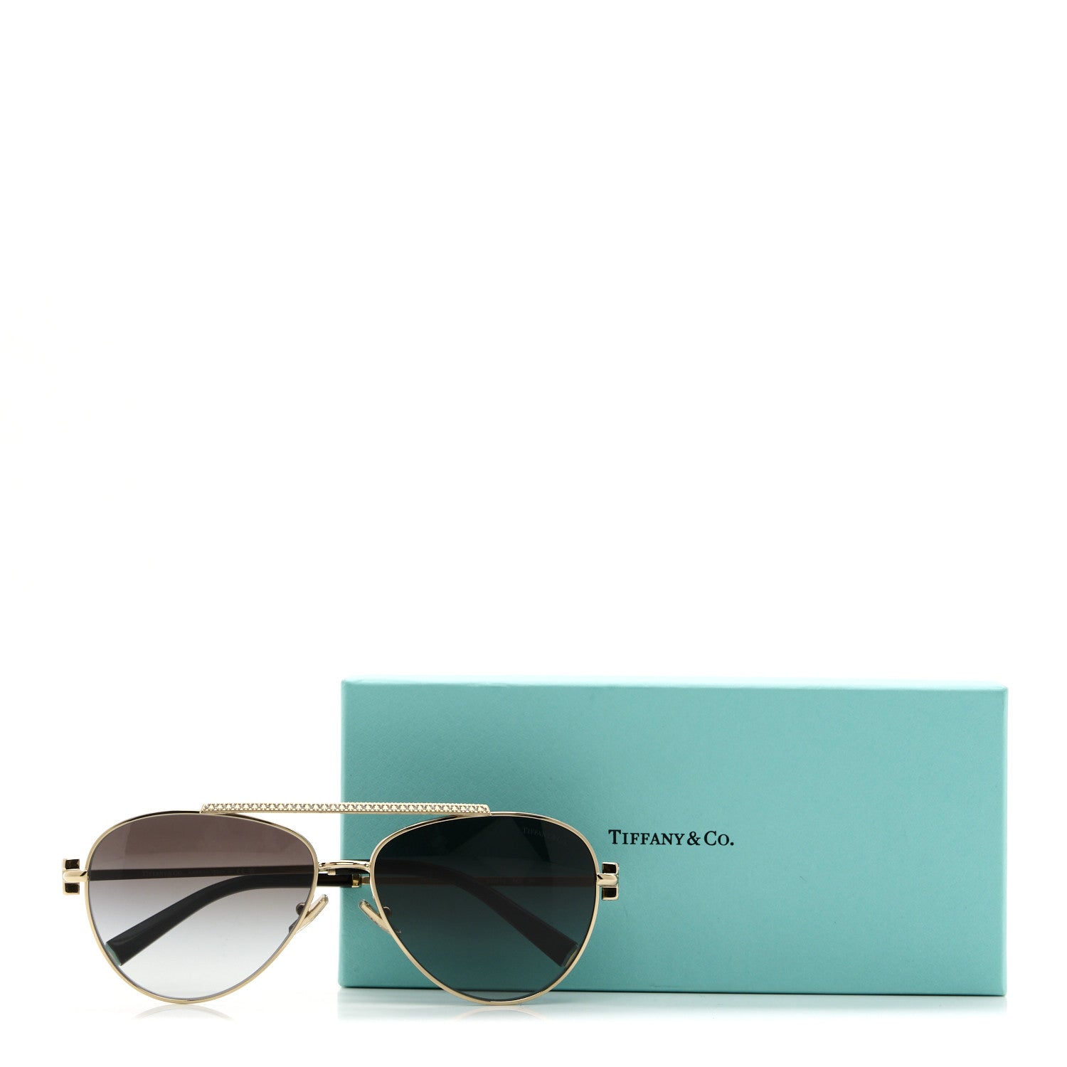 Tiffany Metal Crystal Aviator Sunglasses TF3101-B Gold 5 of 5