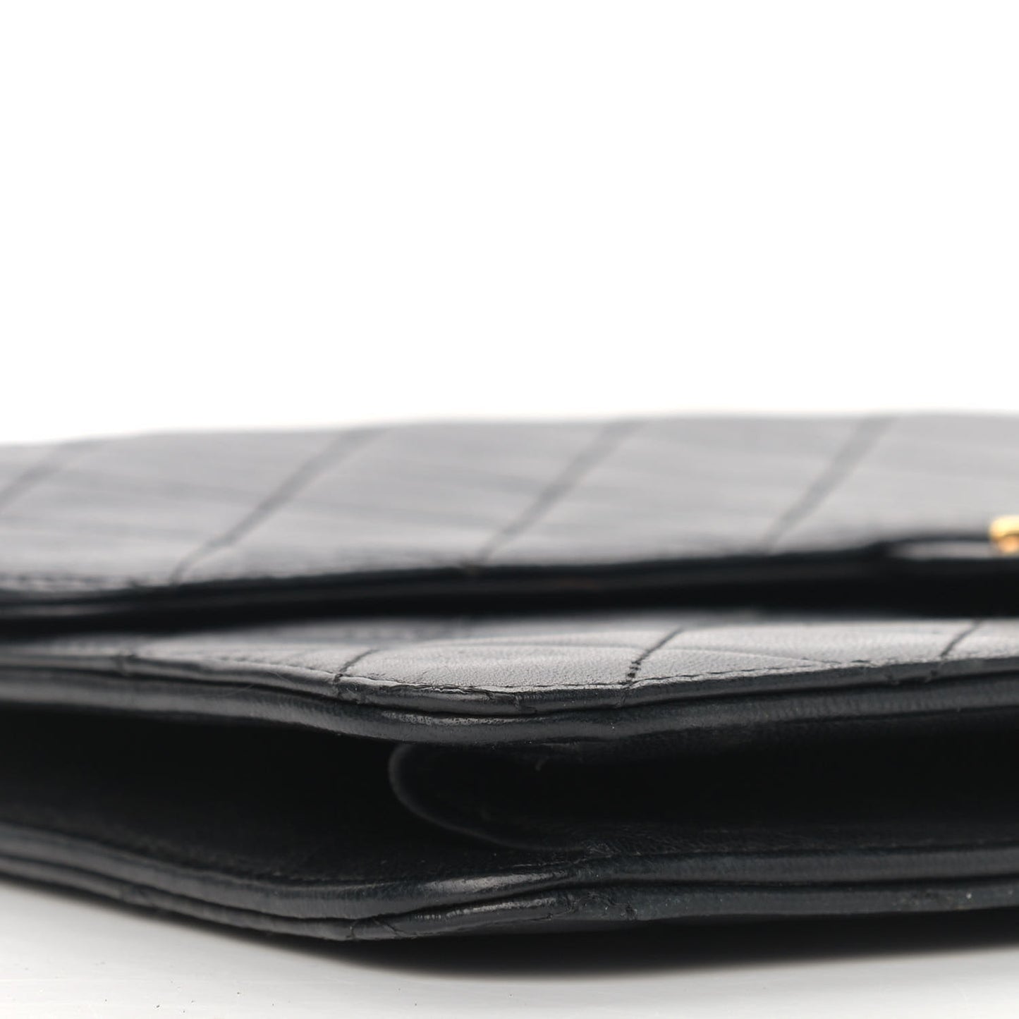 Lambskin Quilted Small Single Flap Black