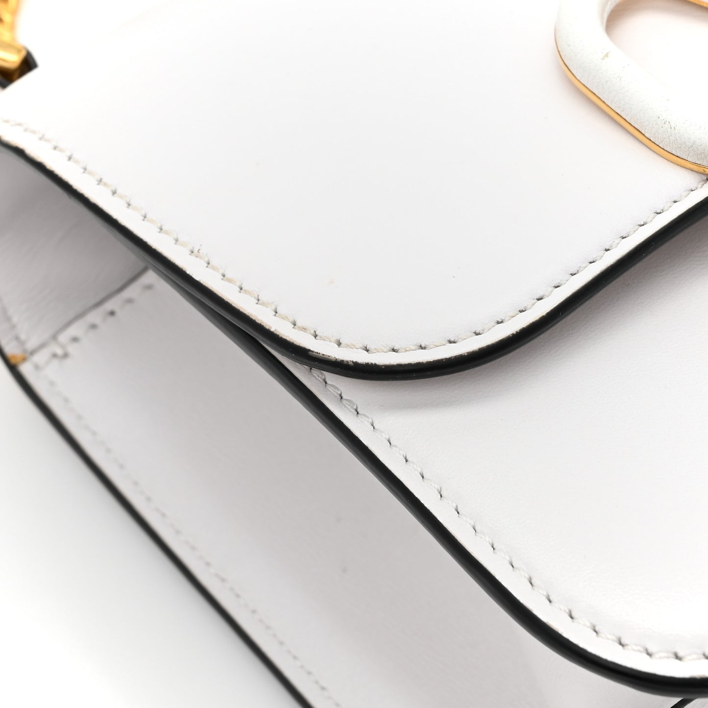 Smooth Calfskin Small VSling Shoulder Bag White