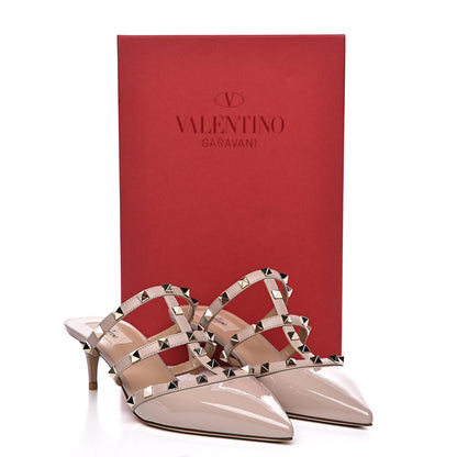 Valentino Garavani Patent Nappa Rockstud 50mm Cage Mules 40 Poudre 8 of 8