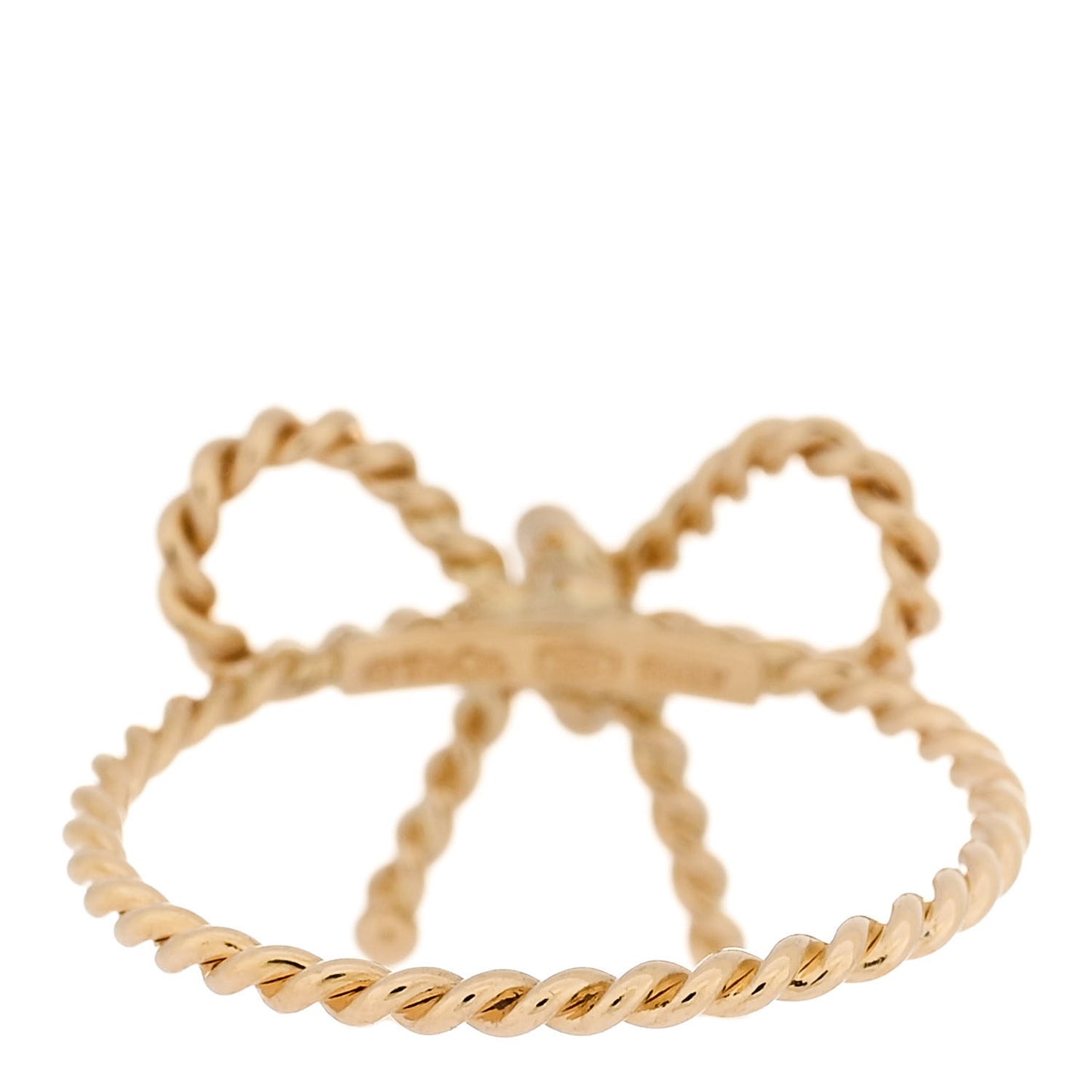 18K Yellow Gold Twist Bow Ring 53 6.5
