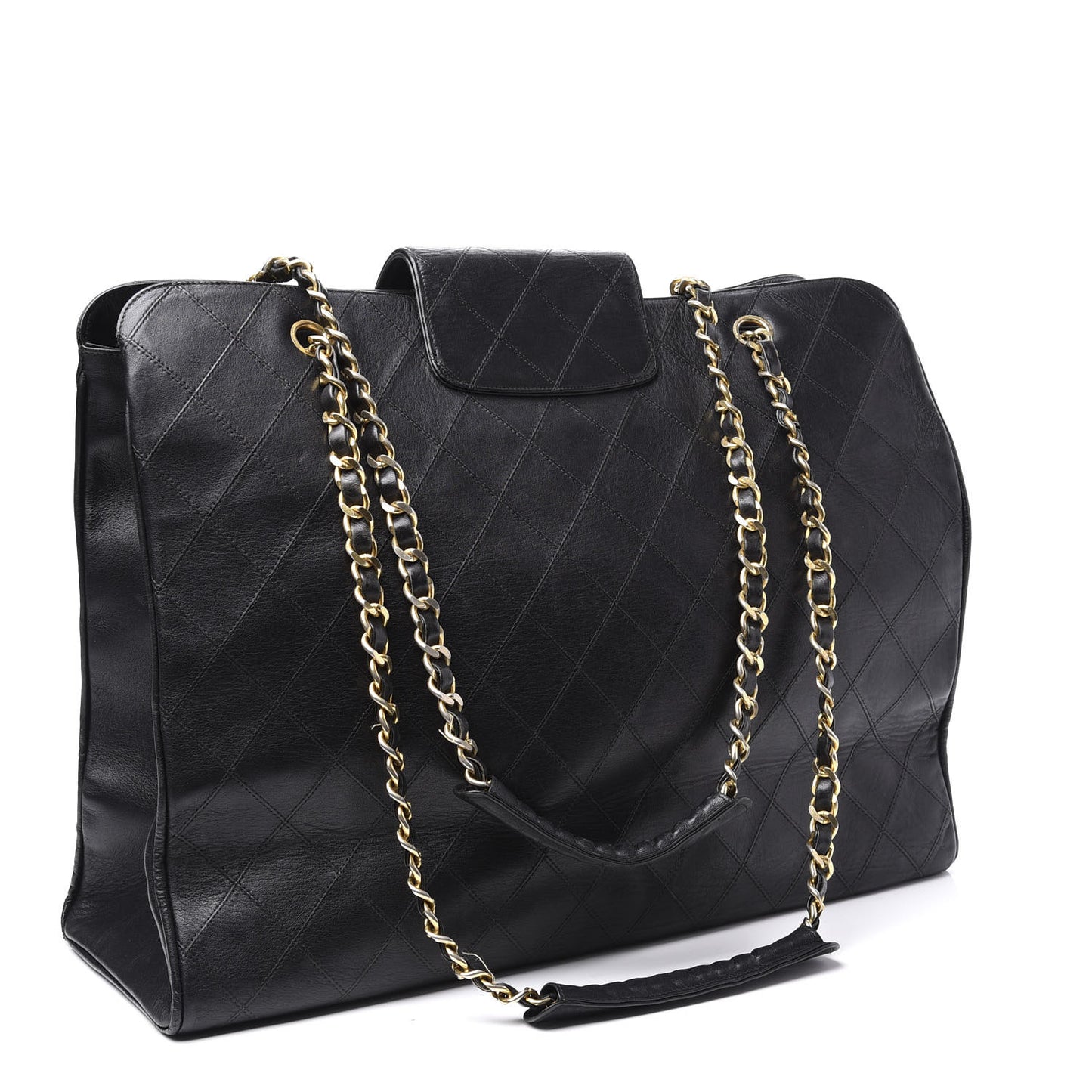 Calfskin Stitched XL Weekender Black