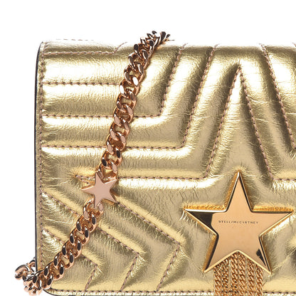 Stella McCartney Metallic Alter Nappa Star Small Flap Shoulder Bag Gold 10 of 10