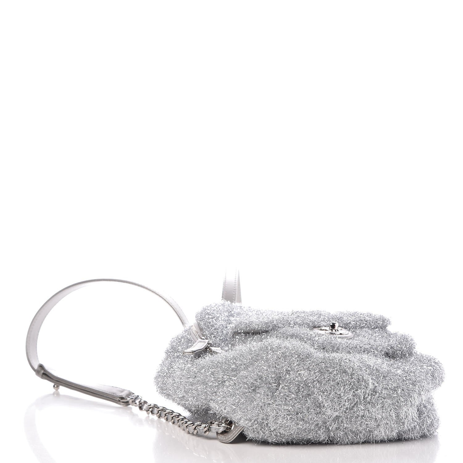 Chanel Lurex Knit Mini Pluto Glitter Backpack Grey 4 of 7