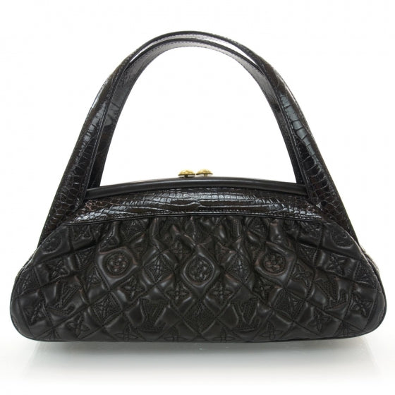 Louis Vuitton Alligator Vienna Sac Fermoir MM Black 3 of 7