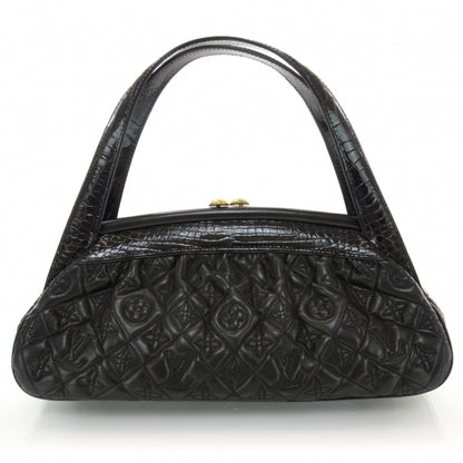 Louis Vuitton Alligator Vienna Sac Fermoir MM Black 3 of 7