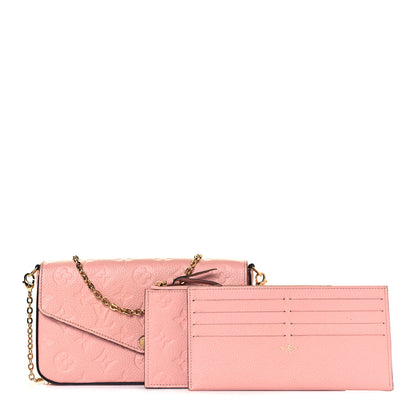 Louis Vuitton Empreinte Pochette Felicie Chain Wallet Rose Poudre 1 of 10