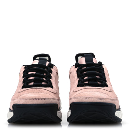 Chanel Suede Calfskin Nylon Grosgrain CC Sneakers 39.5 Light Pink 3 of 13