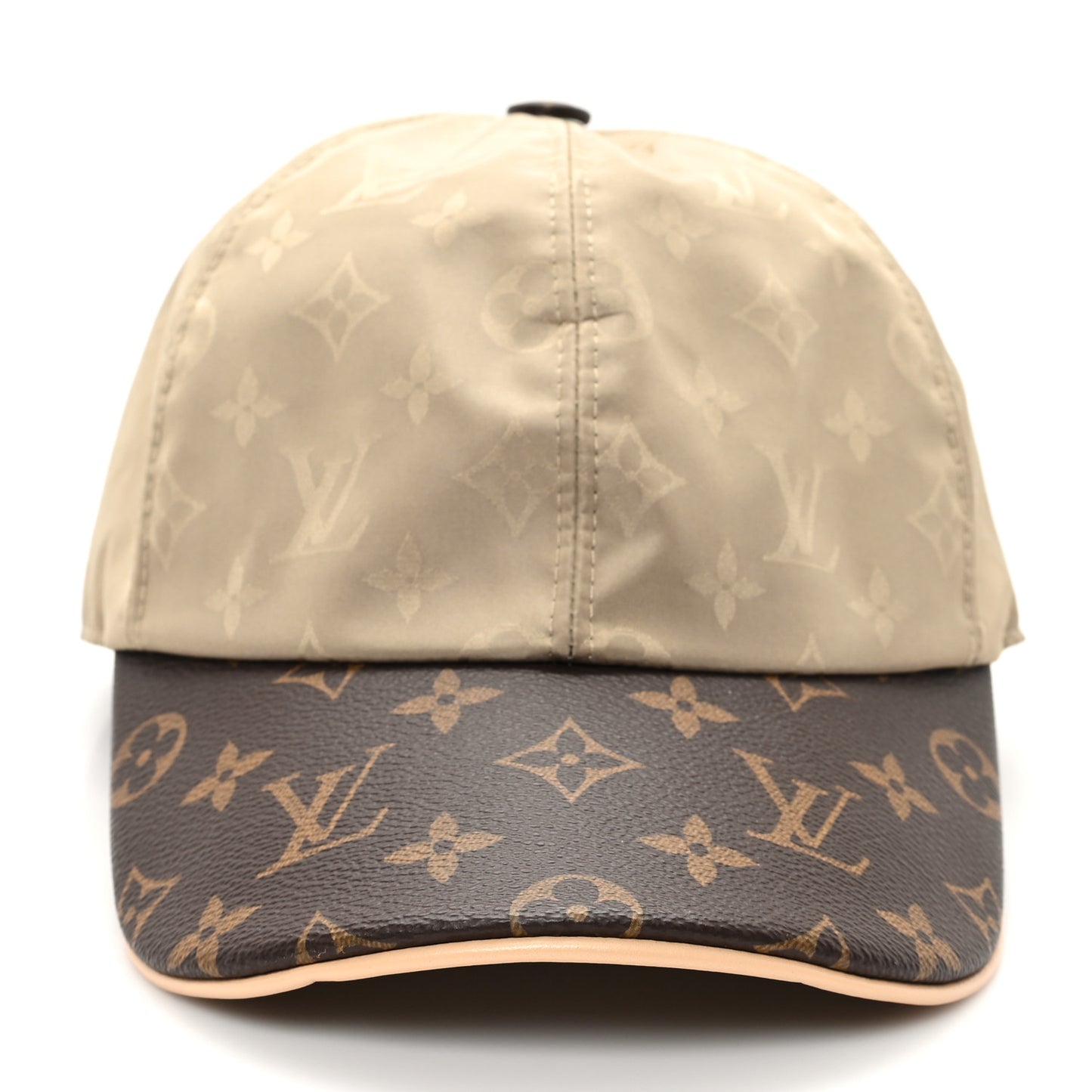Polyester Silk Monogram LV Get Ready Cap L Beige