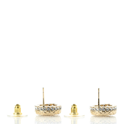 Chanel Crystal CC Round Earrings Gold 3 of 5