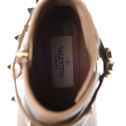Valentino Garavani Grained Calfskin Rockstud Single Buckle 35mm Cowboy Ankle Boots 36 Alpaca 5 of 8