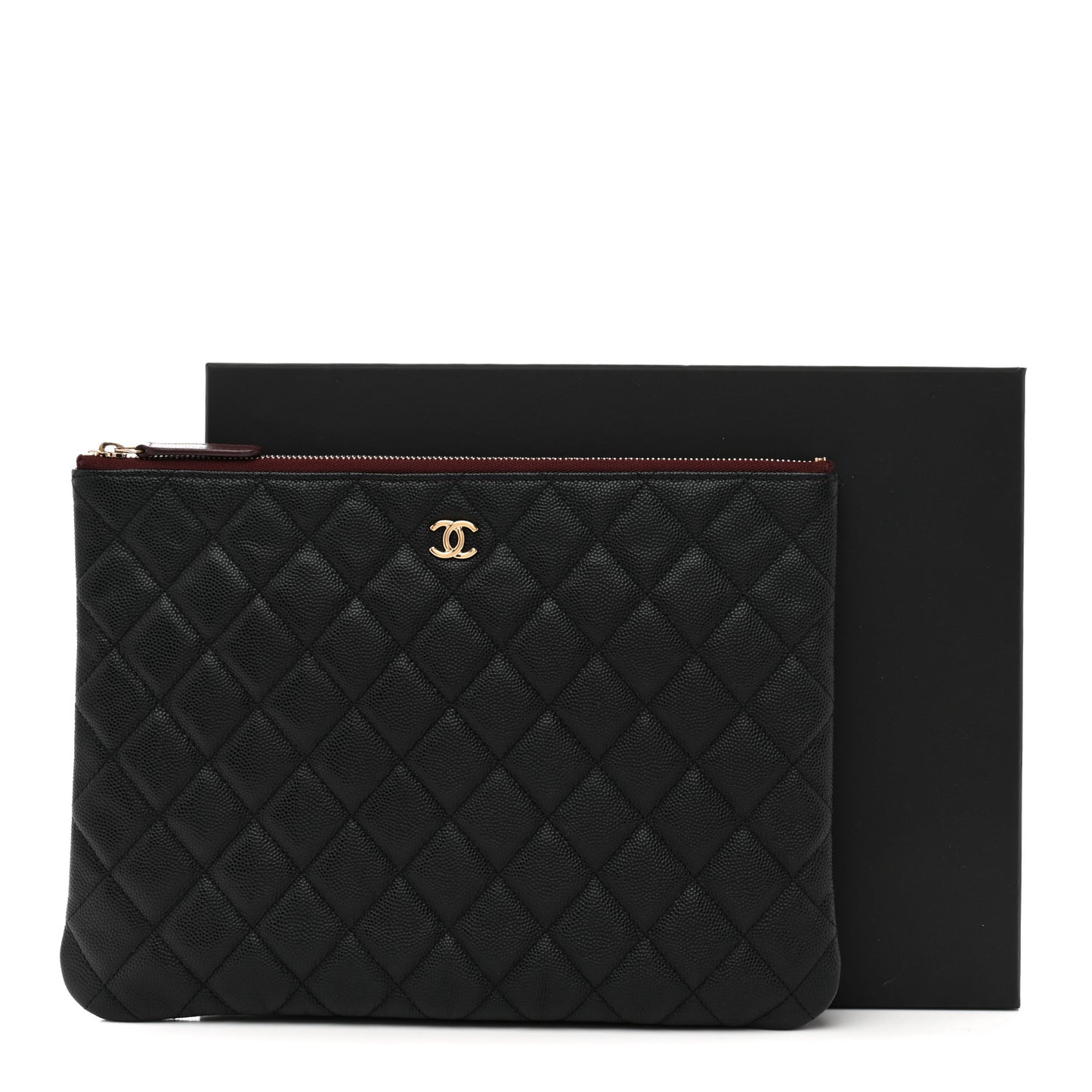 Caviar Quilted Medium Cosmetic Case Black