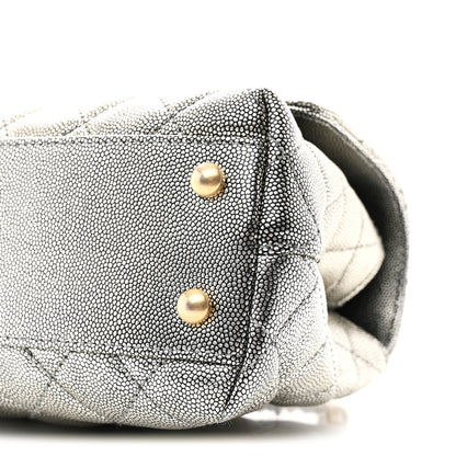 Chanel Metallic Caviar Quilted Mini Coco Handle Flap Silver 11 of 12