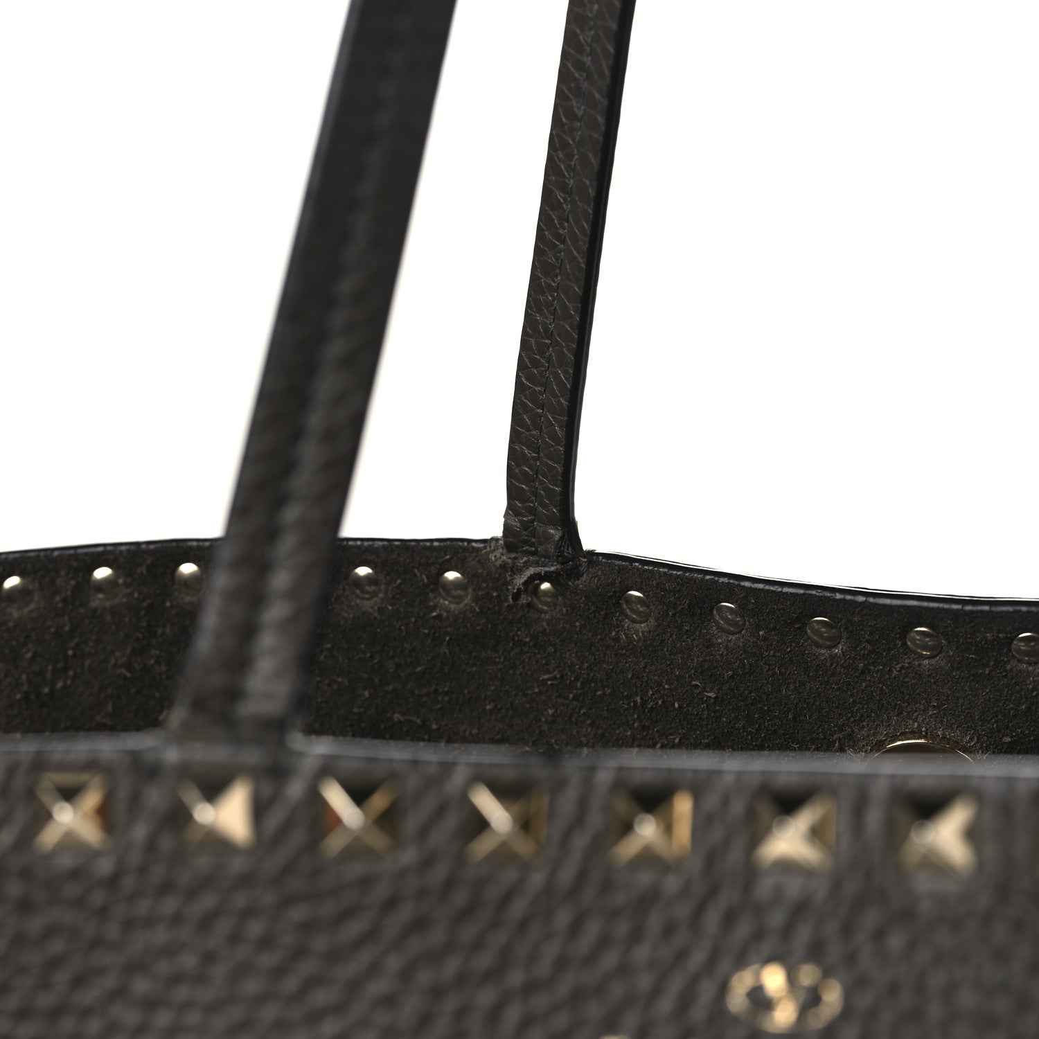 Valentino Garavani Grained Calfskin Rockstud Shoulder Tote Graphite 10 of 11