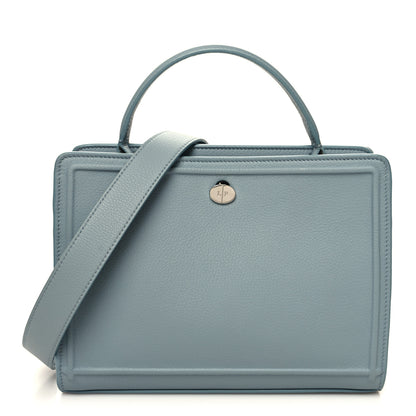 Loro Piana Grained Calfskin Cluisee Petite Top Handle Bag Sky Blue 1 of 10
