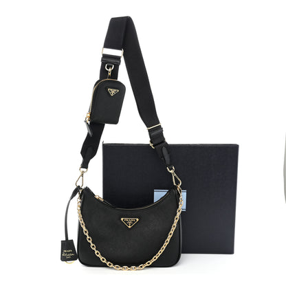 Prada Saffiano Lux Re-Edition 2005 Shoulder Bag Black 11 of 11