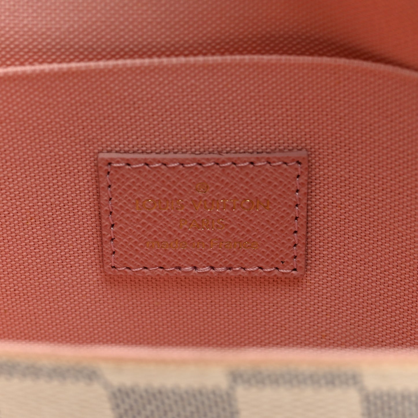 Damier Azur Pochette Felicie Chain Wallet Rose Ballerine