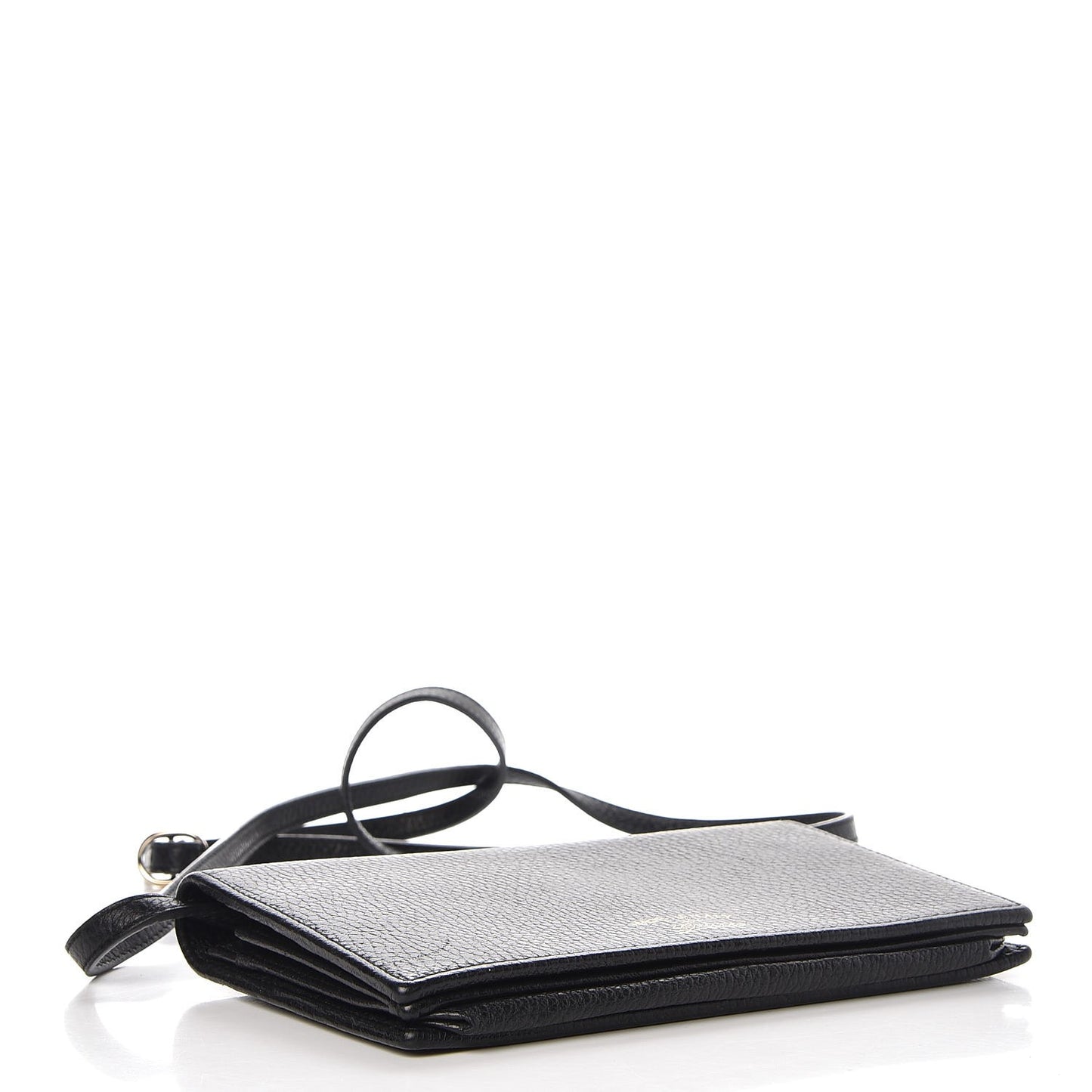 Dollar Calfskin Mini Swing Wallet Bag Black