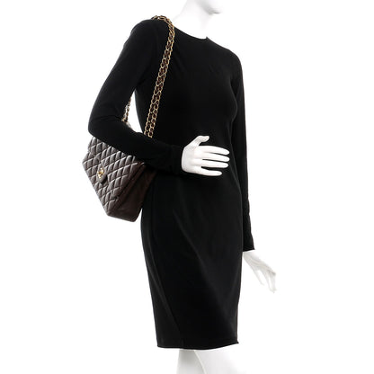 Chanel Lambskin Quilted Jumbo Single Flap Dark Brown 2 of 11
