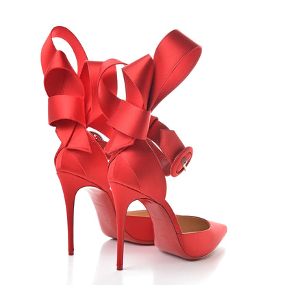 Christian Louboutin Crepe Satin Raissa 100 Ankle Strap Pumps 37.5 Loubi 4 of 13
