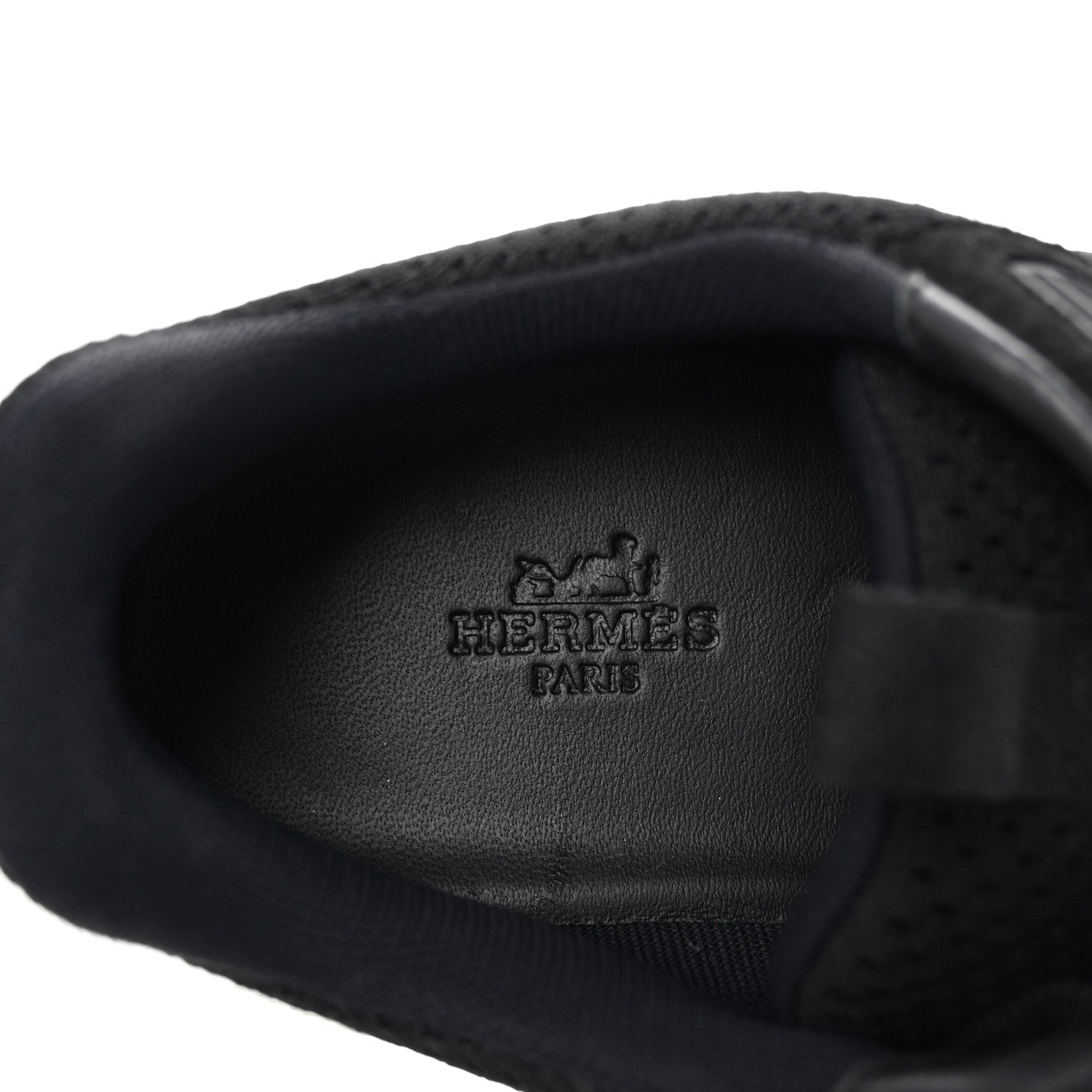Hermes Technical Knit Suede Heros Sneakers 38 Black 8 of 9