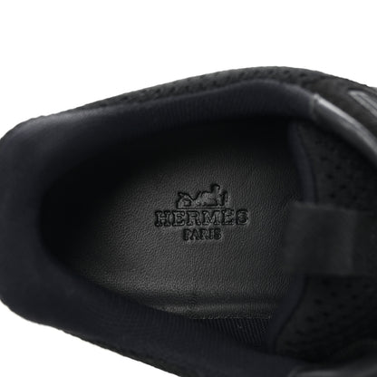 Hermes Technical Knit Suede Heros Sneakers 38 Black 8 of 9