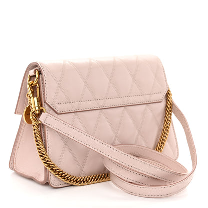 Givenchy Goatskin Quilted Small GV3 Shoulder Bag Pale Pink 3 of 9