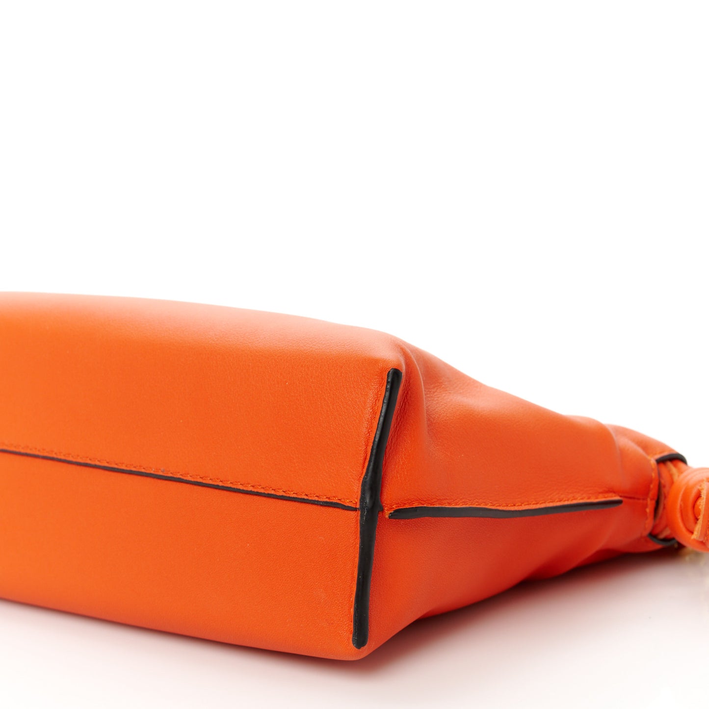 Nappa Calfskin Mini Flamenco Knot Clutch With Chain Orange