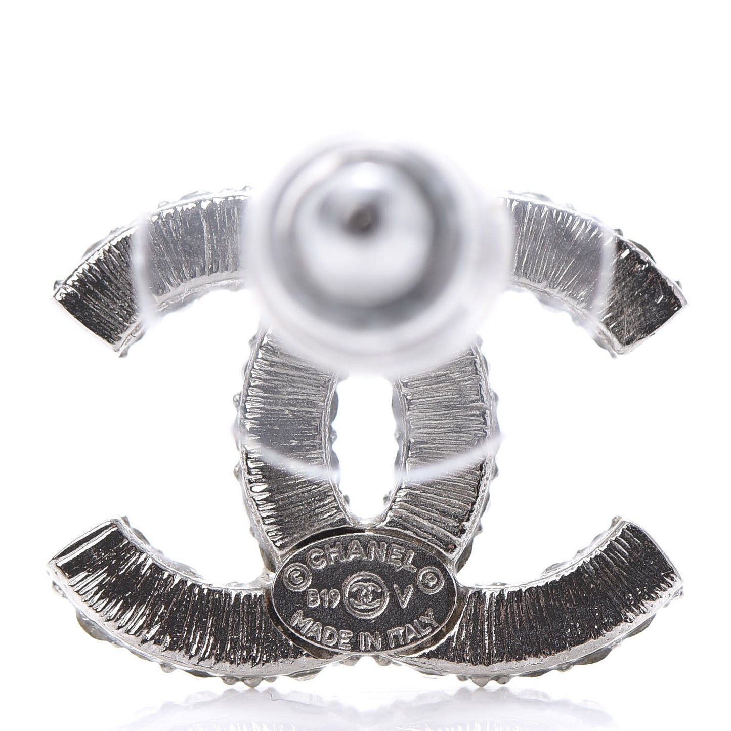 Crystal Mini CC Earrings Silver