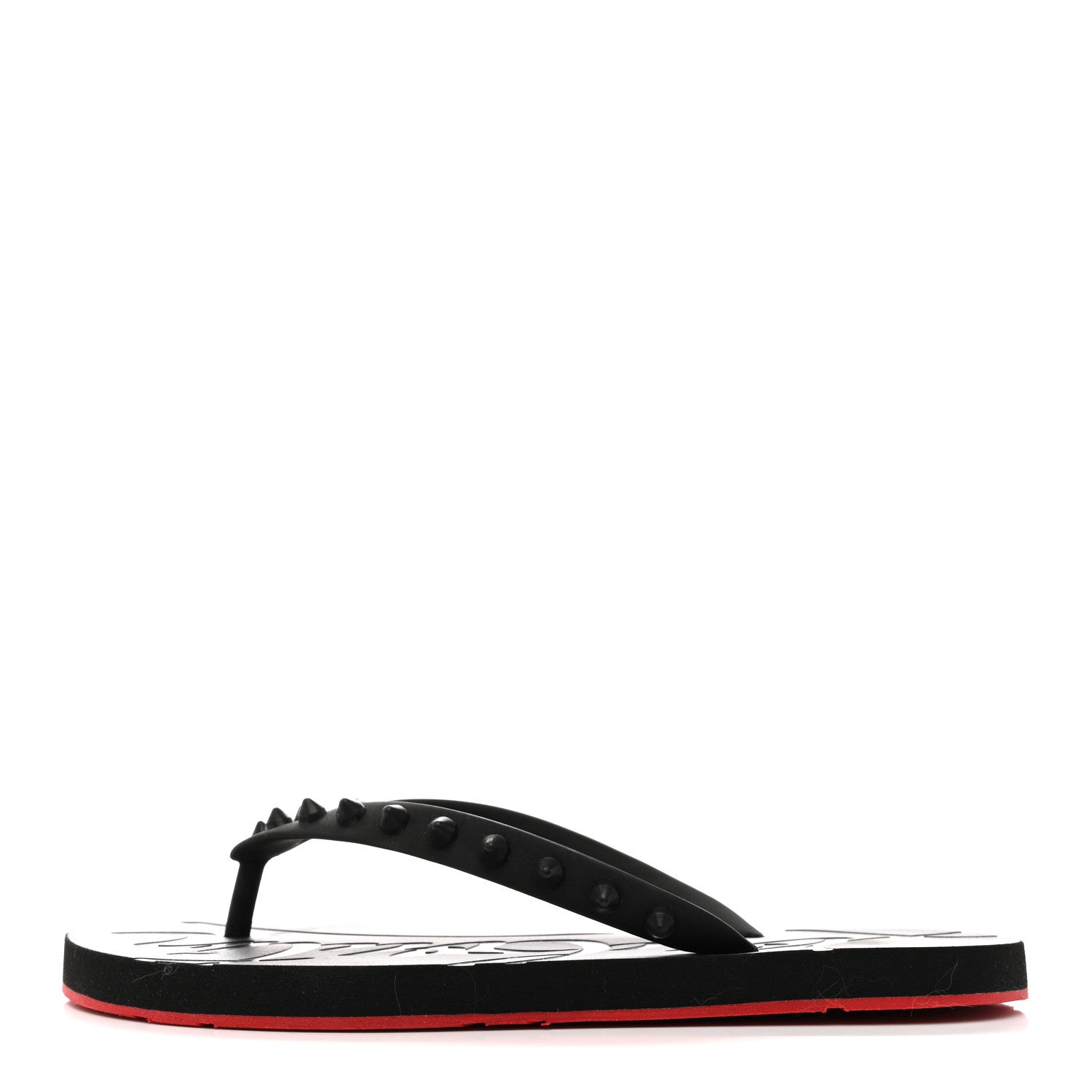 Christian Louboutin Rubber Spike Loubi Donna Flip Flop 35 Black 1 of 9