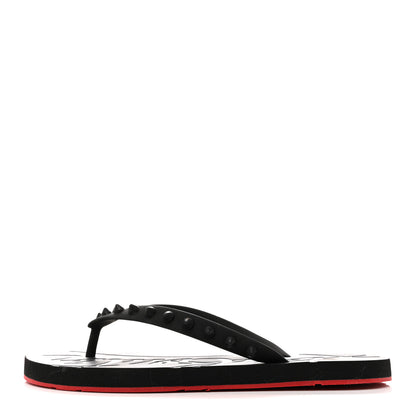 Christian Louboutin Rubber Spike Loubi Donna Flip Flop 35 Black 1 of 9