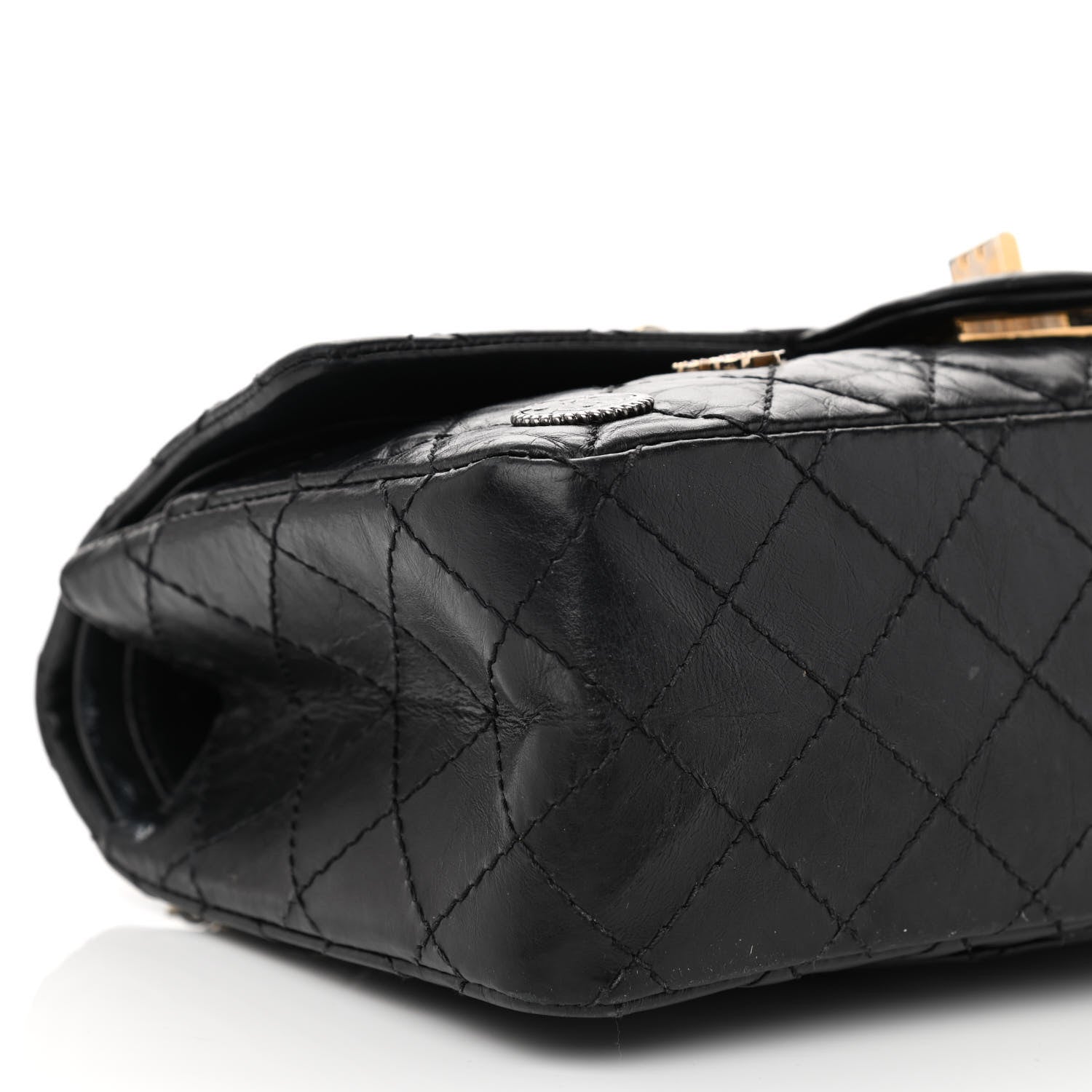 Chanel Aged Calfskin Quilted Casino 2.55 Reissue 225 Flap Black 11 of 12