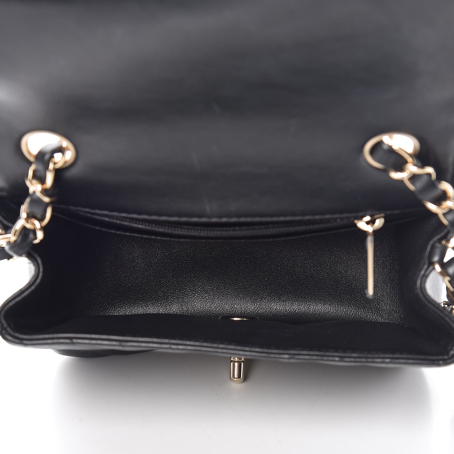 Chanel Lambskin Chevron Quilted Mini Square Flap Black 5 of 9