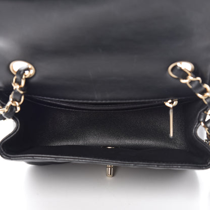 Chanel Lambskin Chevron Quilted Mini Square Flap Black 5 of 9