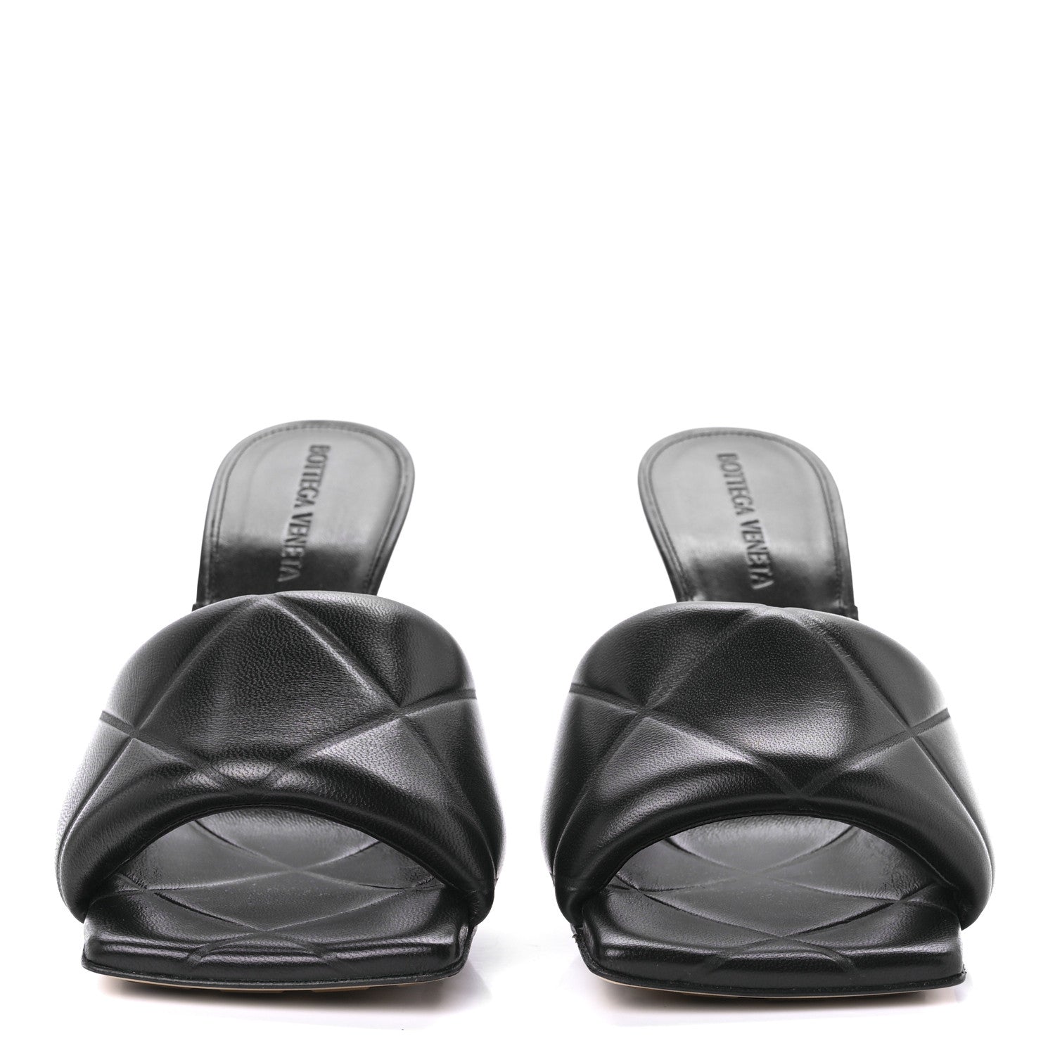Bottega Veneta Nappa Quilted Rubber Lido Mule Sandals 37 Black 2 of 7
