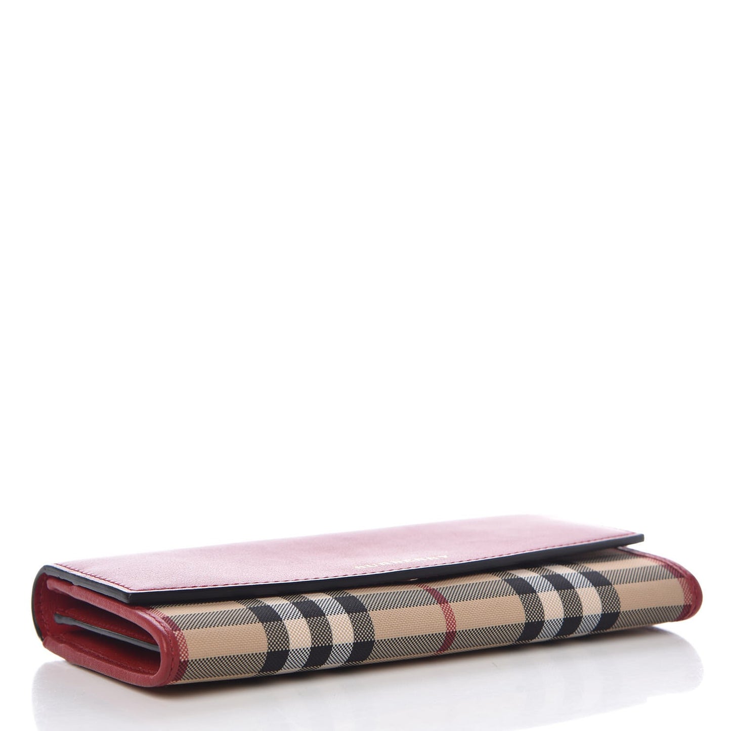 Calfskin House Check Continental Wallet Red
