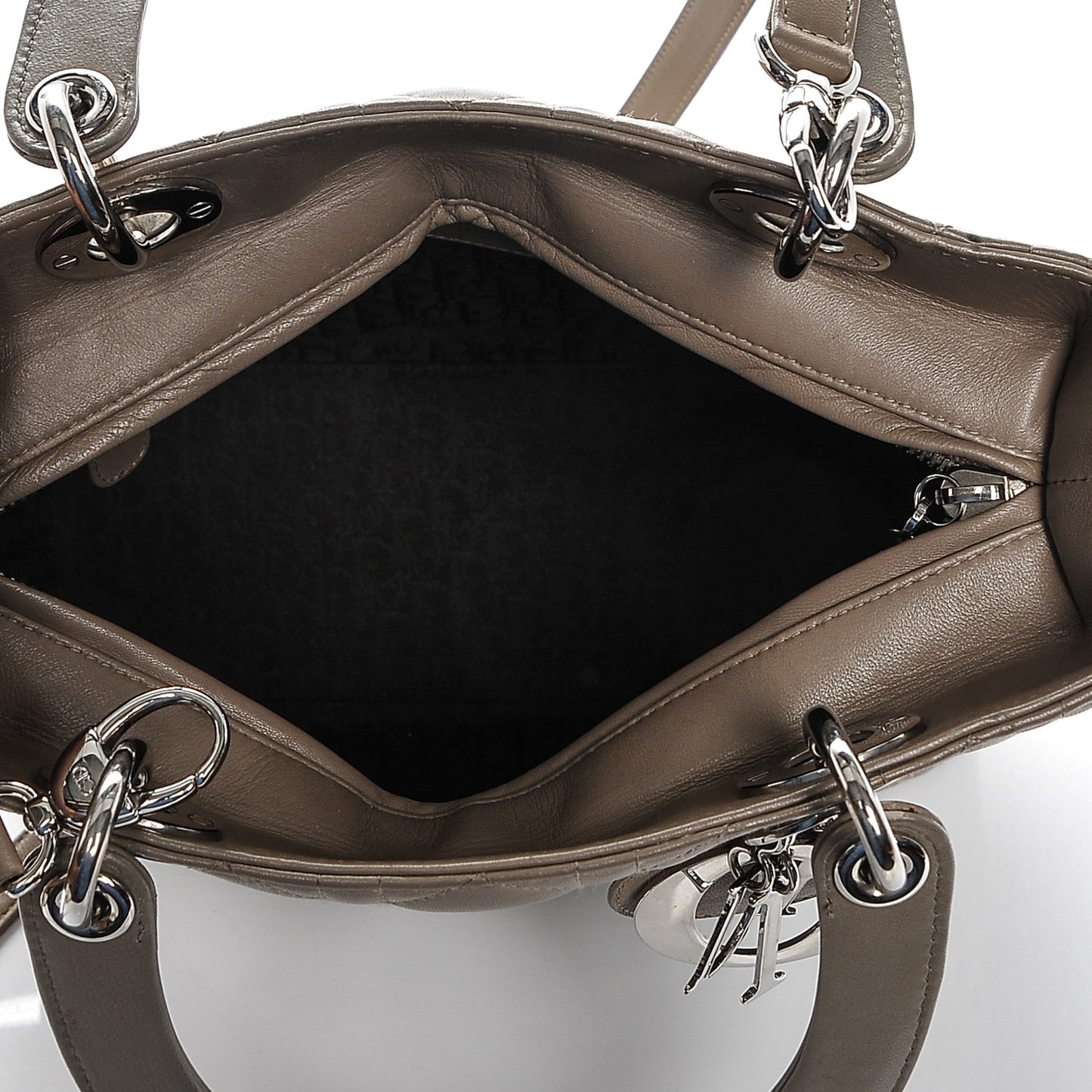 Lambskin Cannage Medium Lady Dior Grey