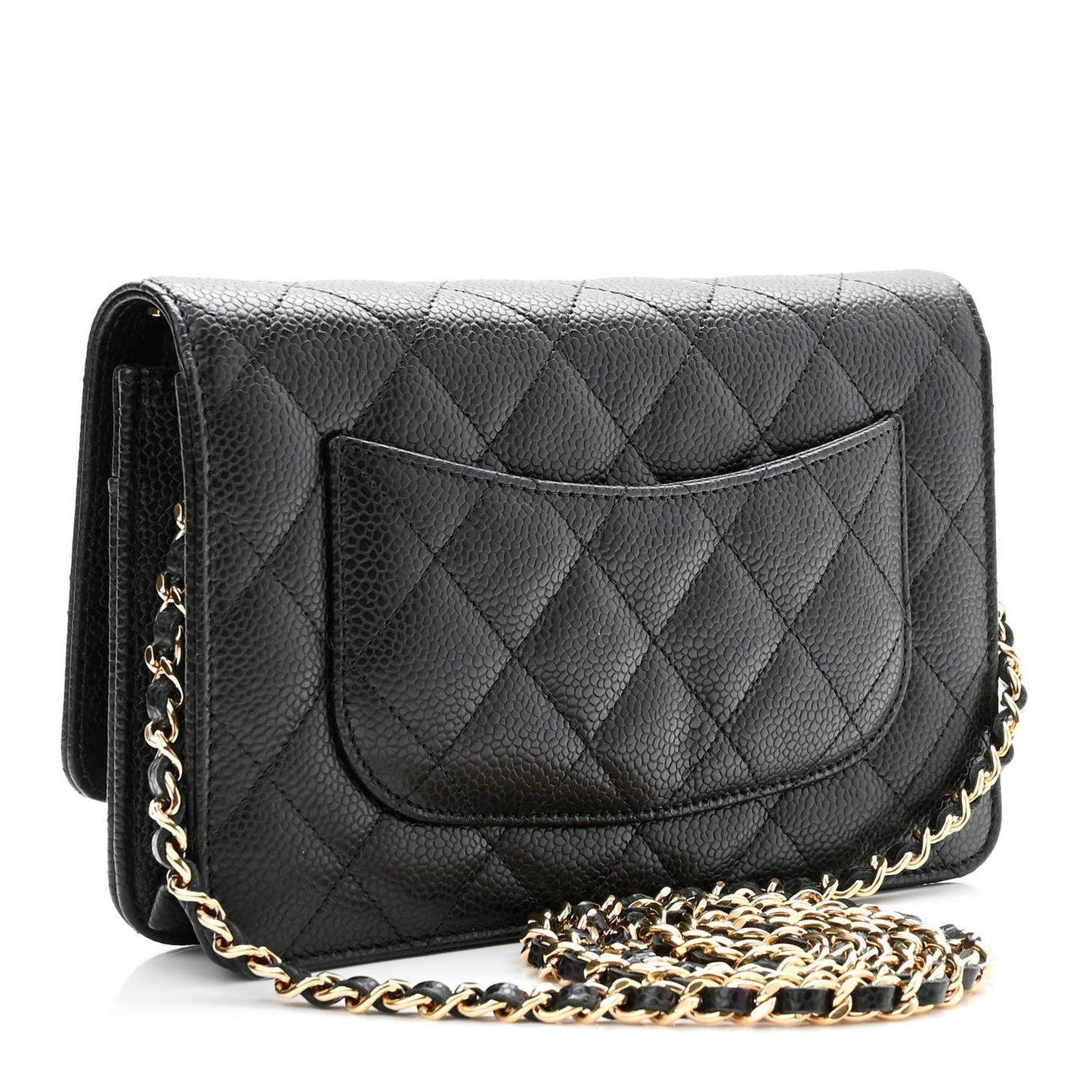 Caviar Quilted Wallet On Chain WOC Black