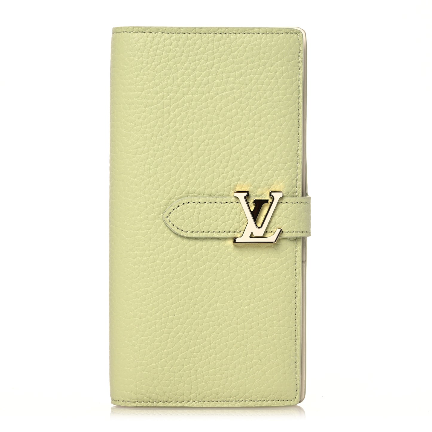 Taurillon LV Vertical Capucines Wallet Vert Asnieres Green